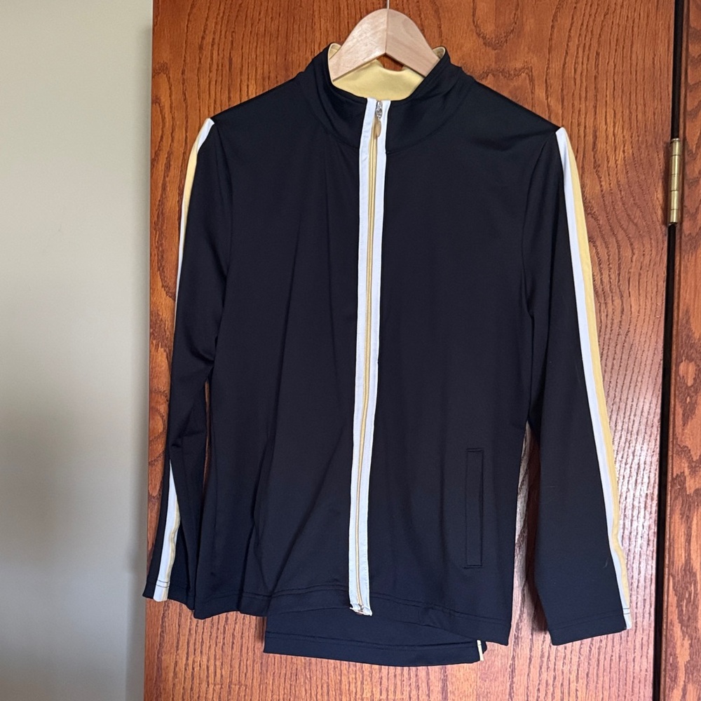 Style & Co. Black Straight Leg Pants and Jacket  with White and Yellow Accents